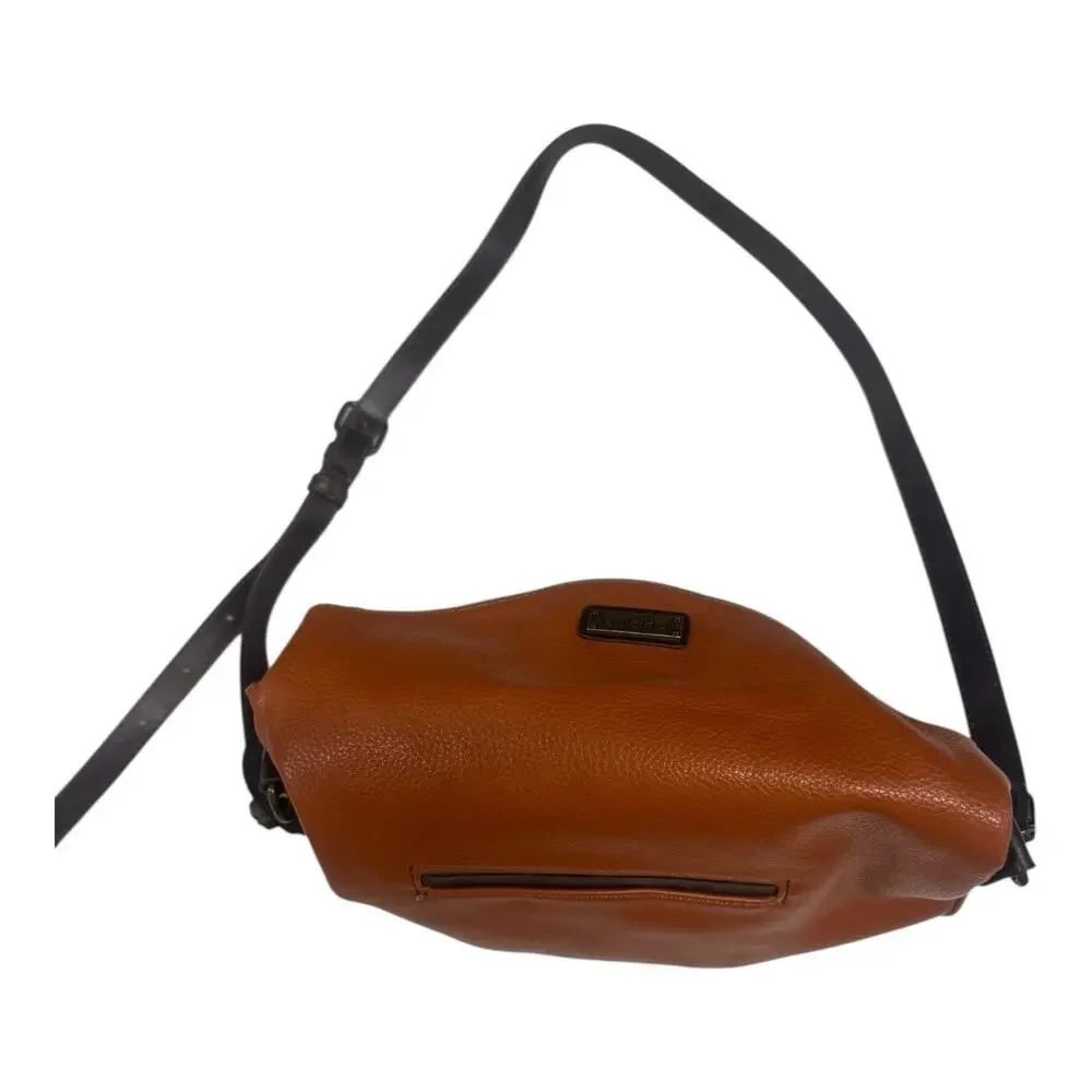 Chala Charming Crossbody Bag Zip Flap Top Metal Chain Rust Brown Turtle Keychain - Picture 7 of 11